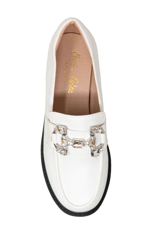 CHASE & CHLOE CHASE AND CHLOE RHINESTONE BIT PLATFORM LOAFER 