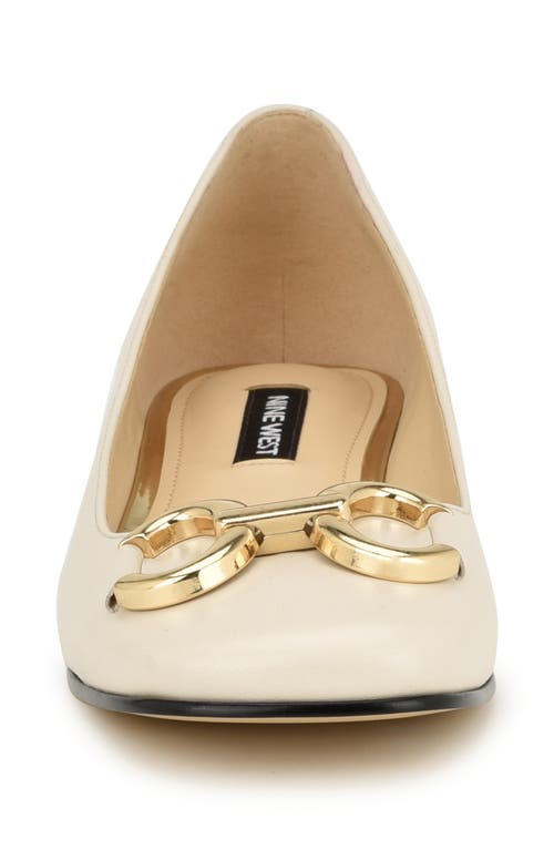 Nine West Works Square Toe Pump In White