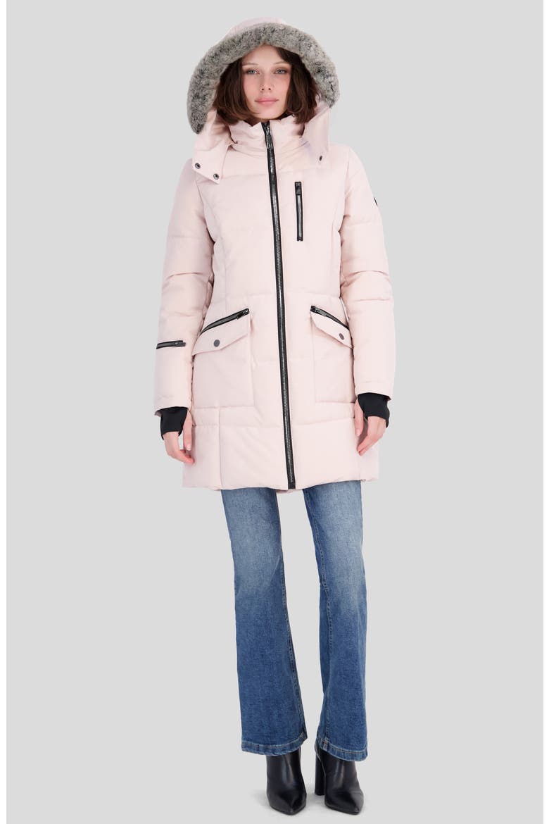 Water Resistant Faux Fur Trim Puffer Jacket, Alternate, color, PS3