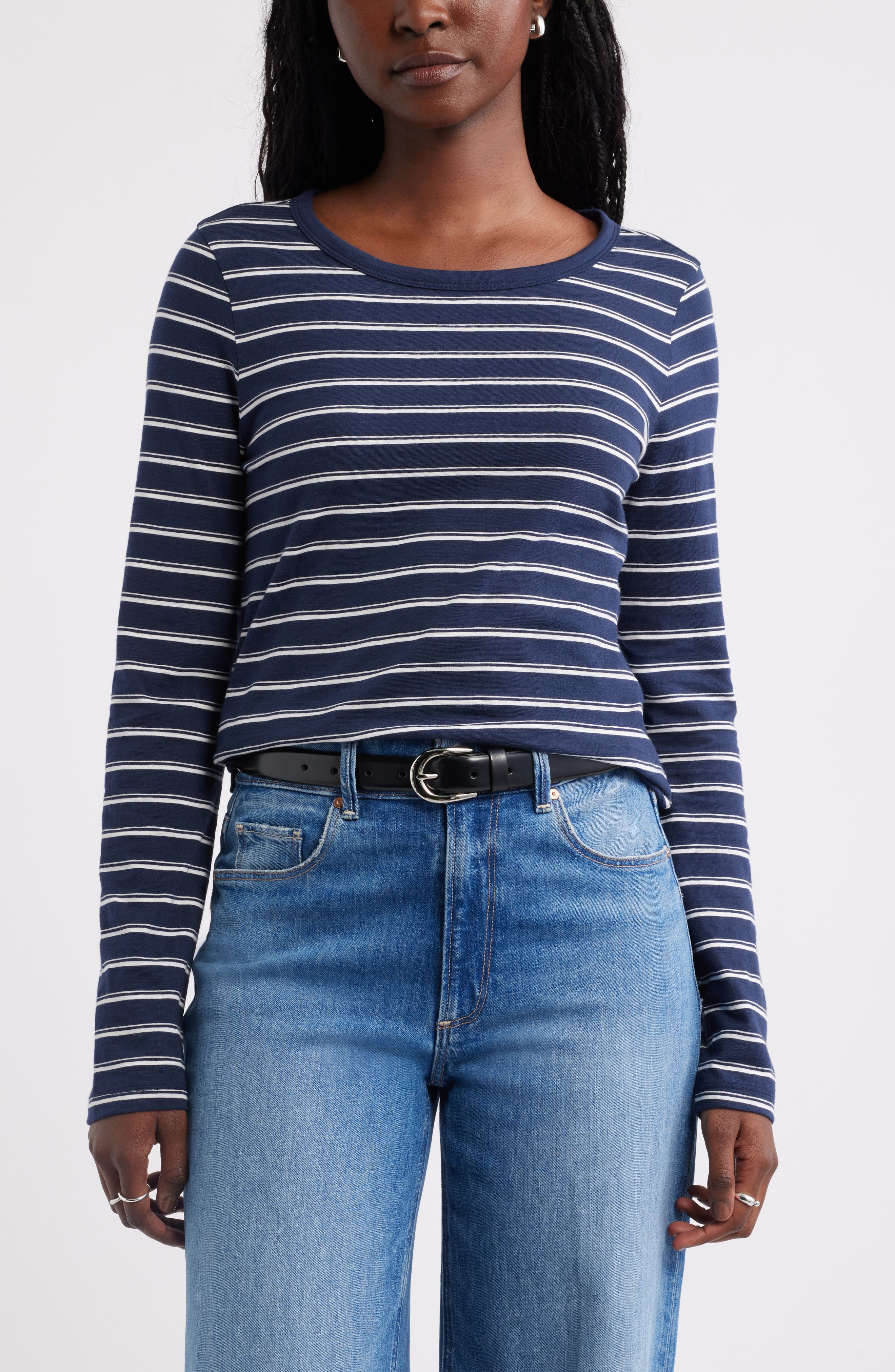 NAVY- IVORY JENNI STRIPE