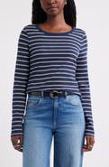 Caslon® Long Sleeve Slub Crewneck T-Shirt