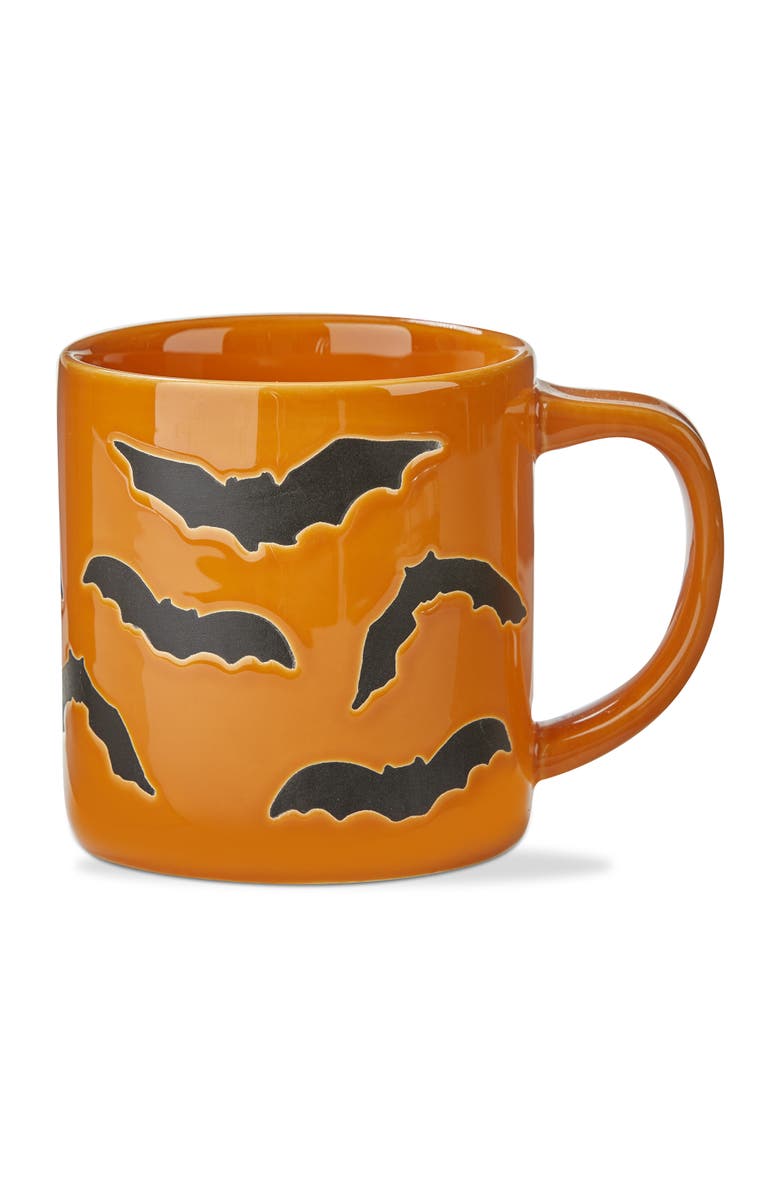 tag Halloween Black Bats Ceramic Mug Dishwasher Safe Orange, Main, color, Orange