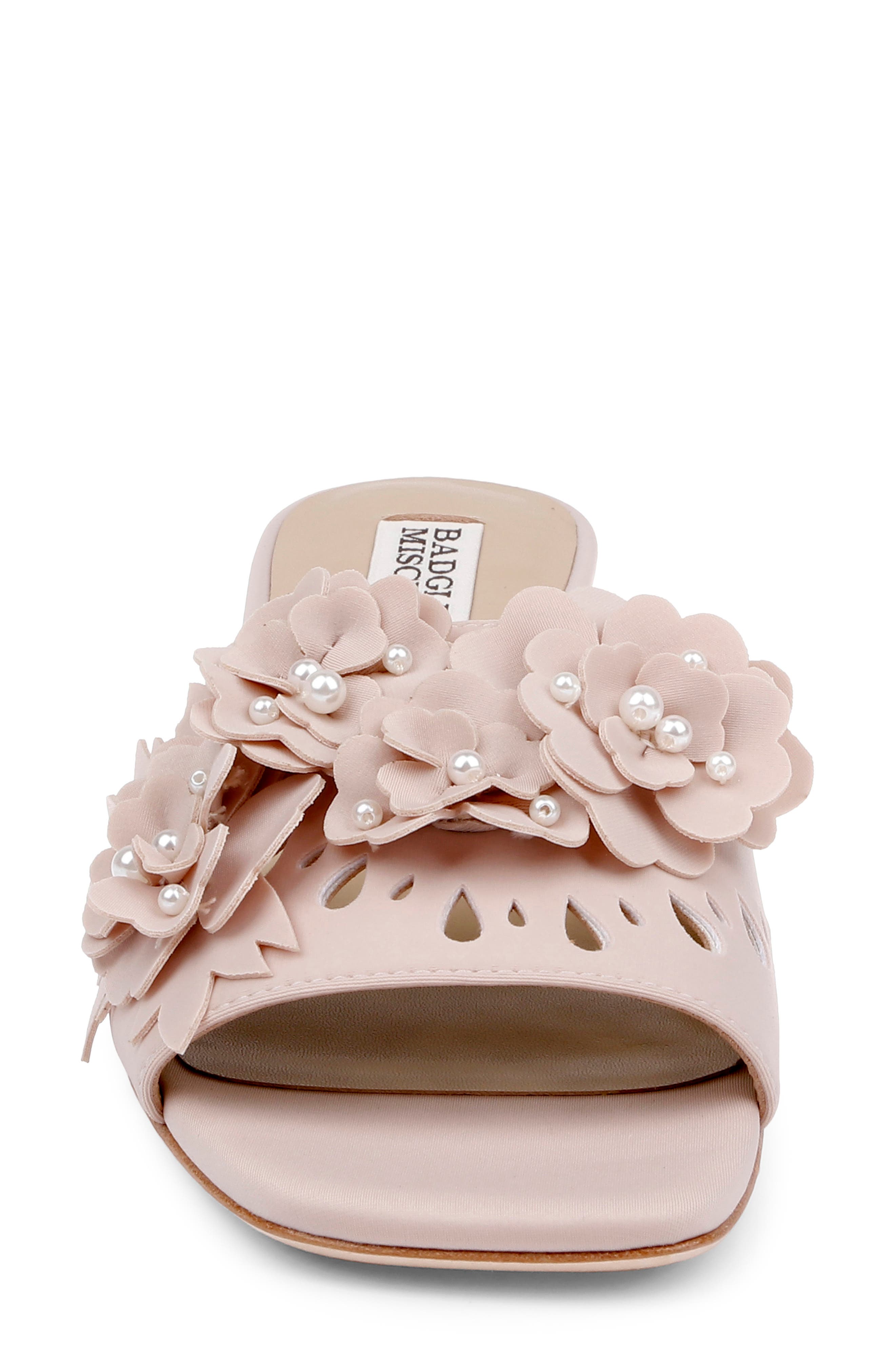 Oralia Beaded Floral Slide Sandal, Alternate, color, PINK