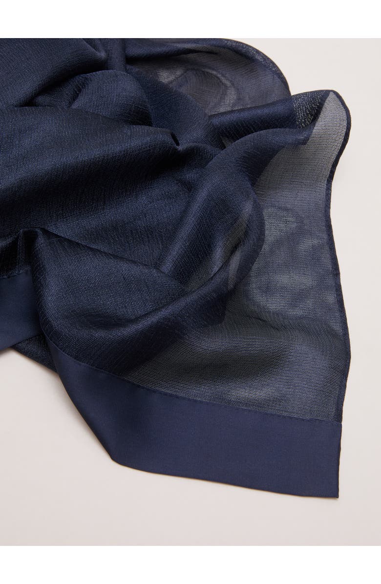 Phase Eight Satin Trim Scarf, Alternate, color, Navy