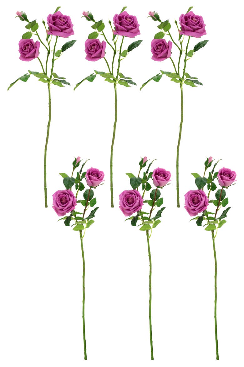 Luscious Garden Rose Natural Touch, Box of 6, Alternate, color, Lavender