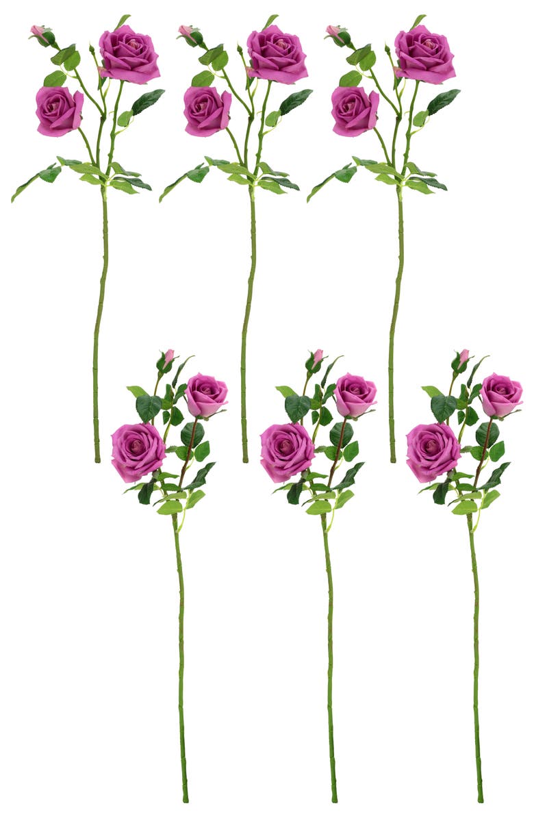 Mark Roberts Luscious Garden Rose Natural Touch, Box of 6, Alternate, color, Lavender