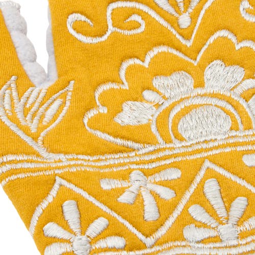 Feelgoodz Artisan Crafted Fleece Lined Lawsone Fingerless Gloves In Orange