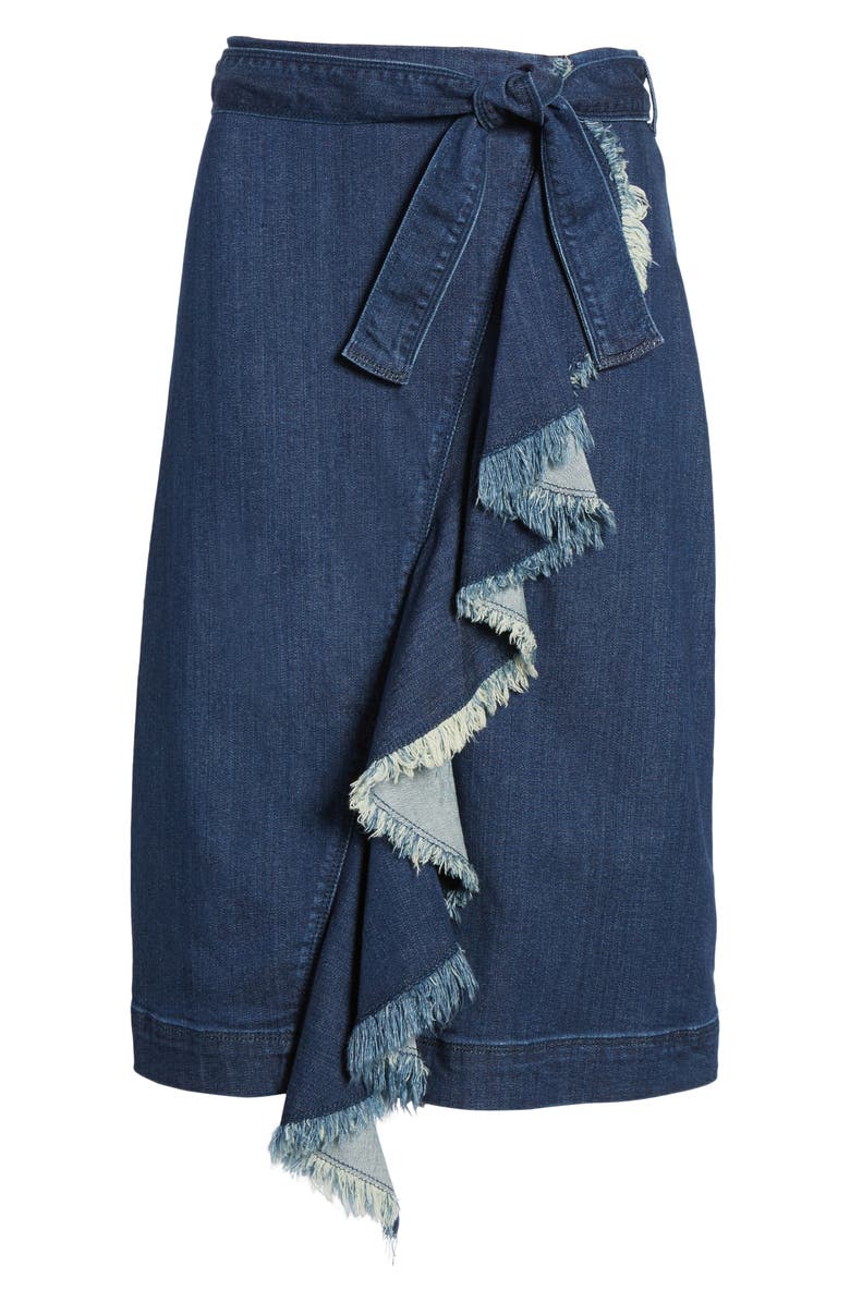 Halogen<sup>®</sup> RUFFLE FRONT DENIM SKIRT, Alternate, color,