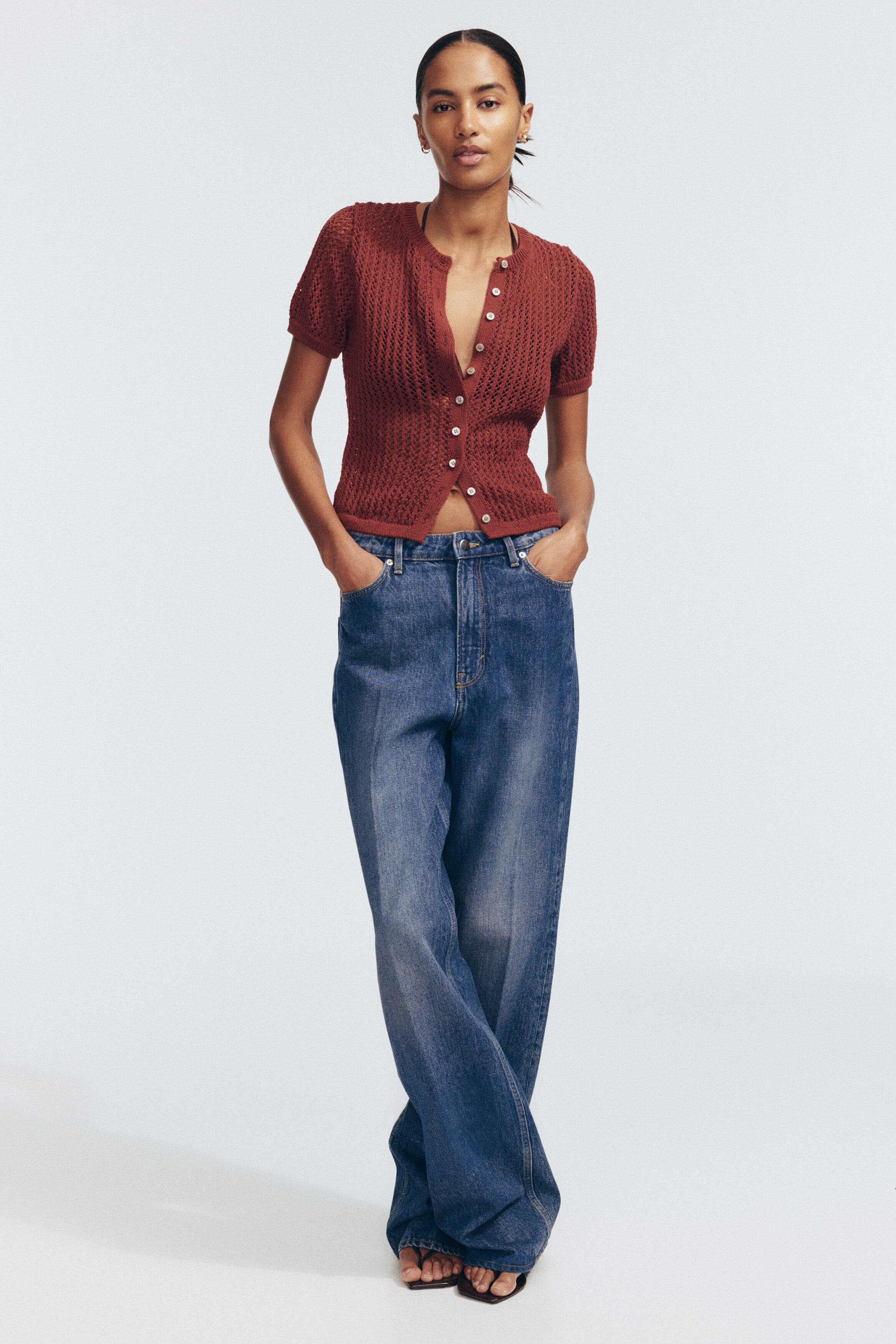 Pointelle-knit cardigan - image 2
