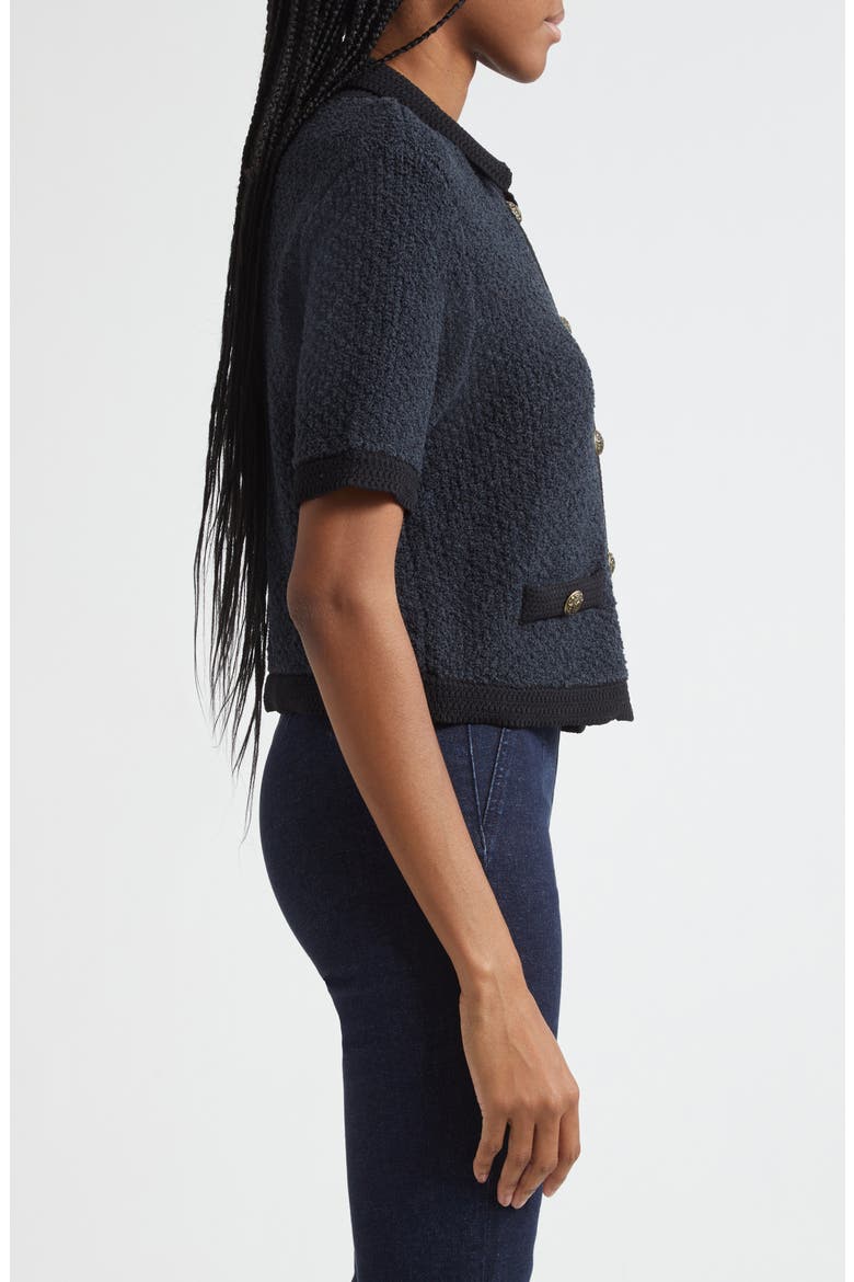 Marie Two Tone Cardigan, Alternate, color, NAVY