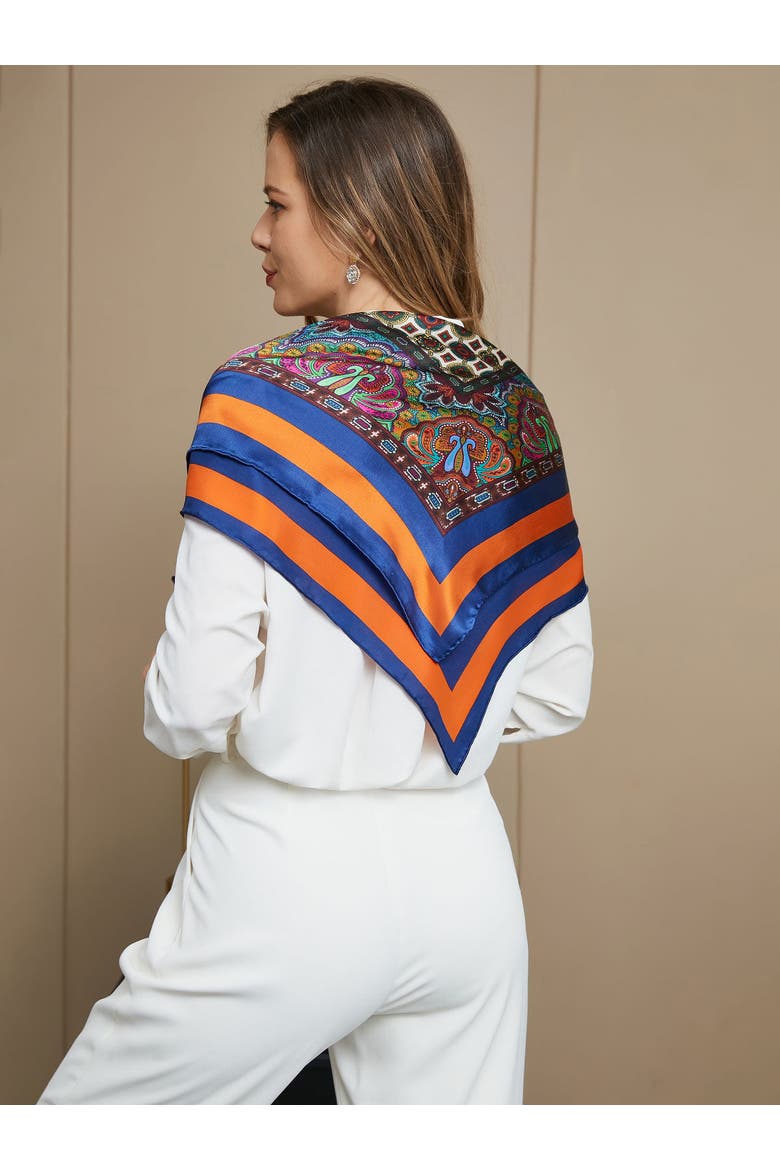 Pure Silk Bohemian Square Scarf, Alternate, color, Multi