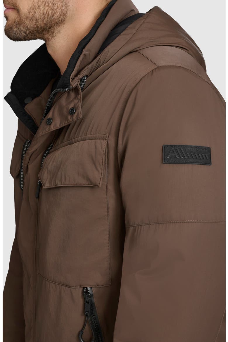 Hooded Utility Down & Feather Fill Jacket, Alternate, color, ESPRESSO