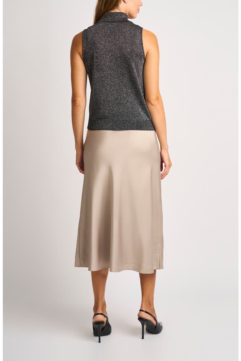 Metallic Sleeveless Turtleneck Sweater, Alternate, color, DARK BLACK LUREX