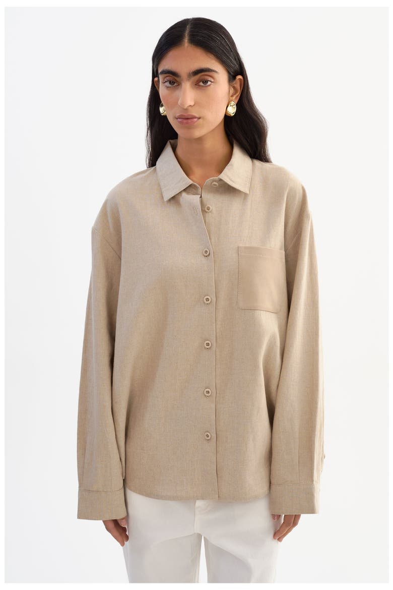 Ruby | Linen Shirt, Main, color, Beige