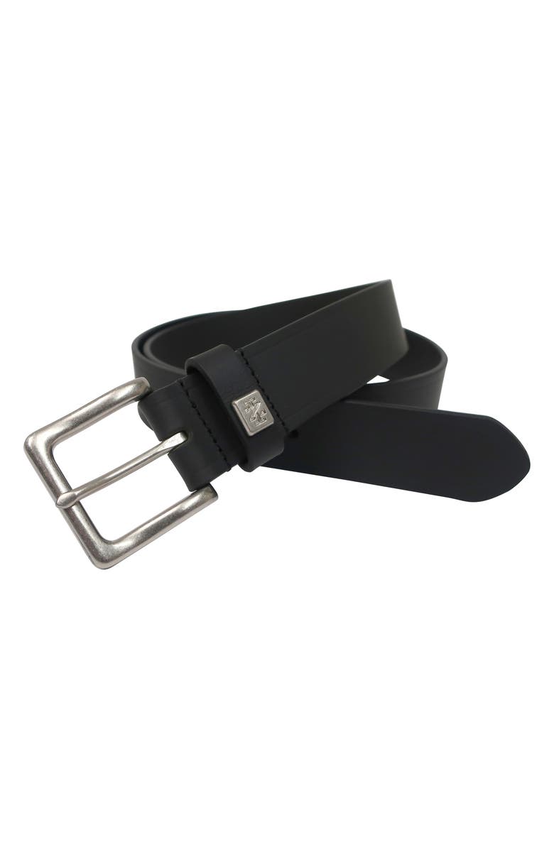 IZOD Cut Edge Leather Belt, Main, color, Black