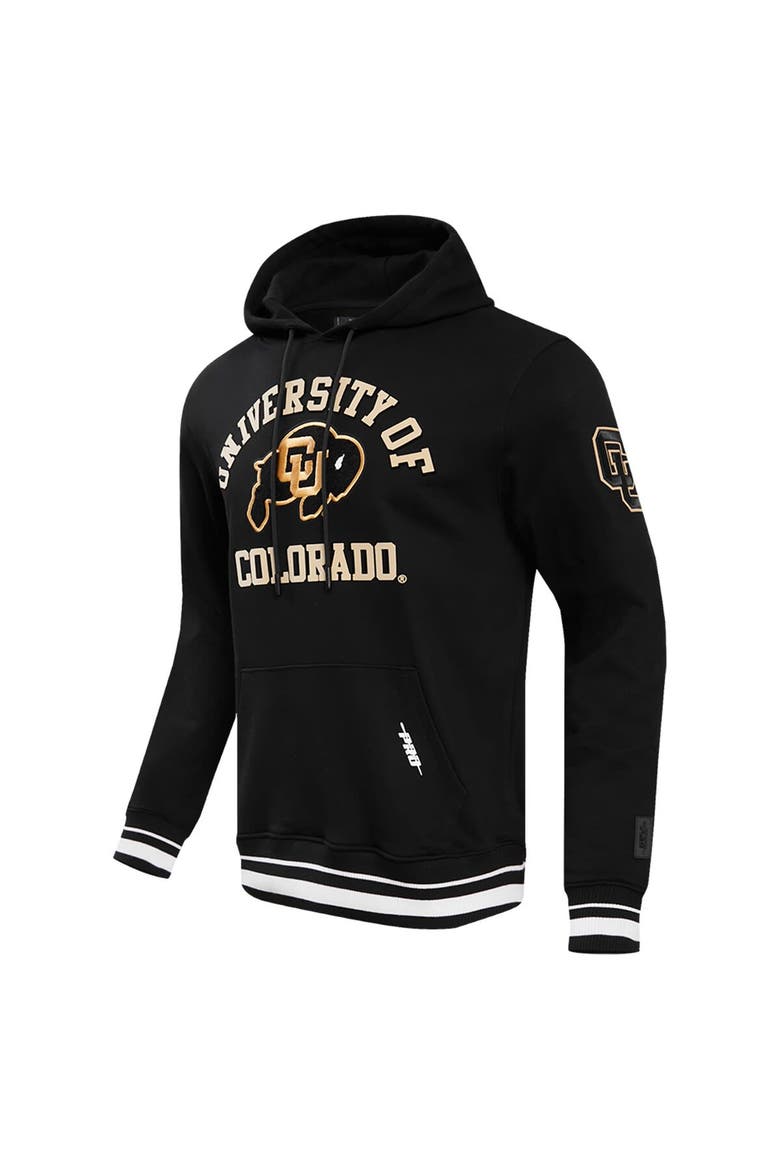 Men's Pro Standard Black Colorado Buffaloes Classic Stacked Logo Pullover Hoodie, Alternate, color, Black