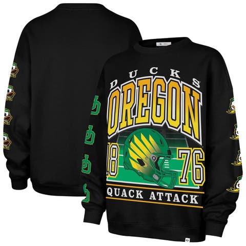 Women's '47 Black Oregon Ducks Go Big Oversized Pullover Sweatshirt