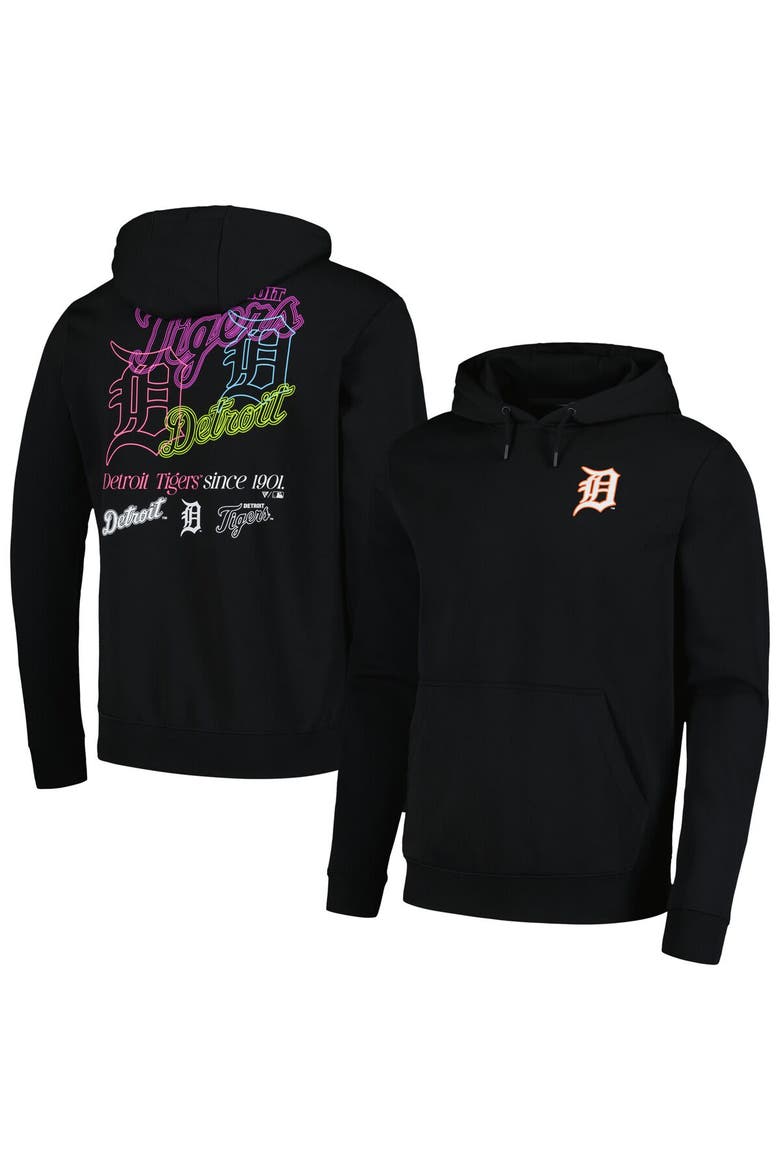 Men's Levelwear Black Detroit Tigers Podium Vintage Pullover Hoodie, Main, color, Black
