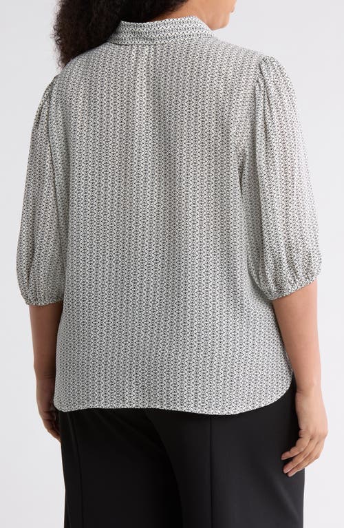 Max Studio Placket Top In Gray