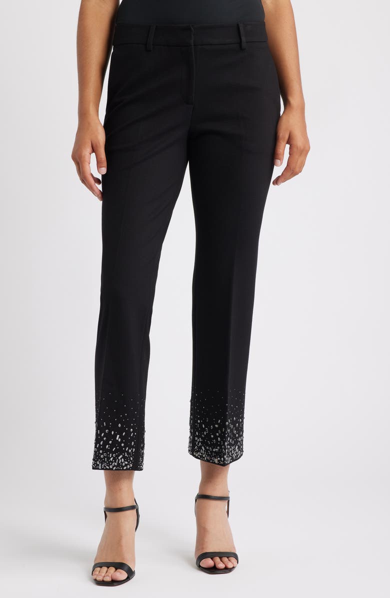 Anne Klein Crop Flare Pants, Main, color, Anne Black