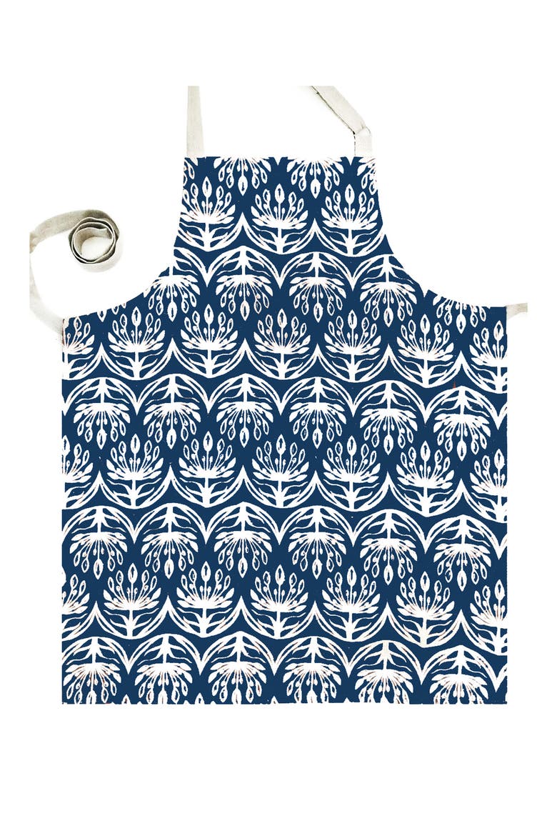 Botanical Apron, Main, color, INDIGO