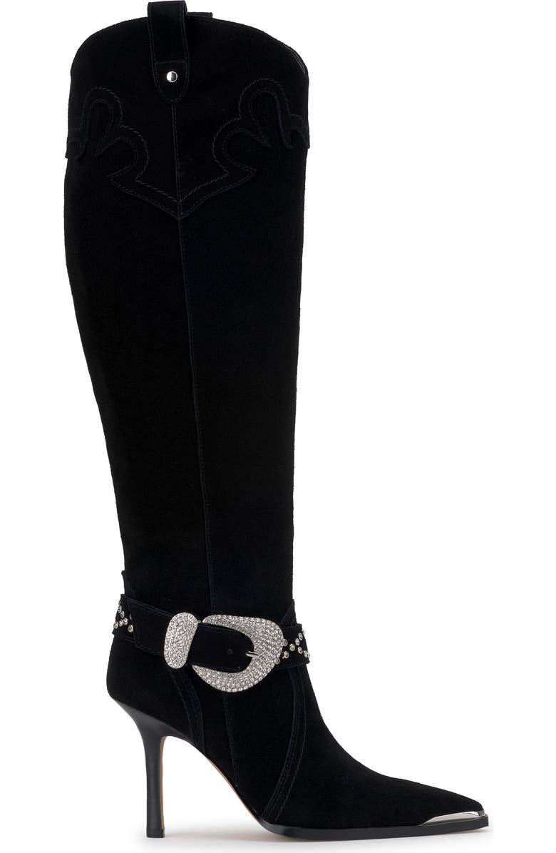 Jessica Simpson Kenzin Knee High Western Boot, Alternate, color, Black Oil Suede