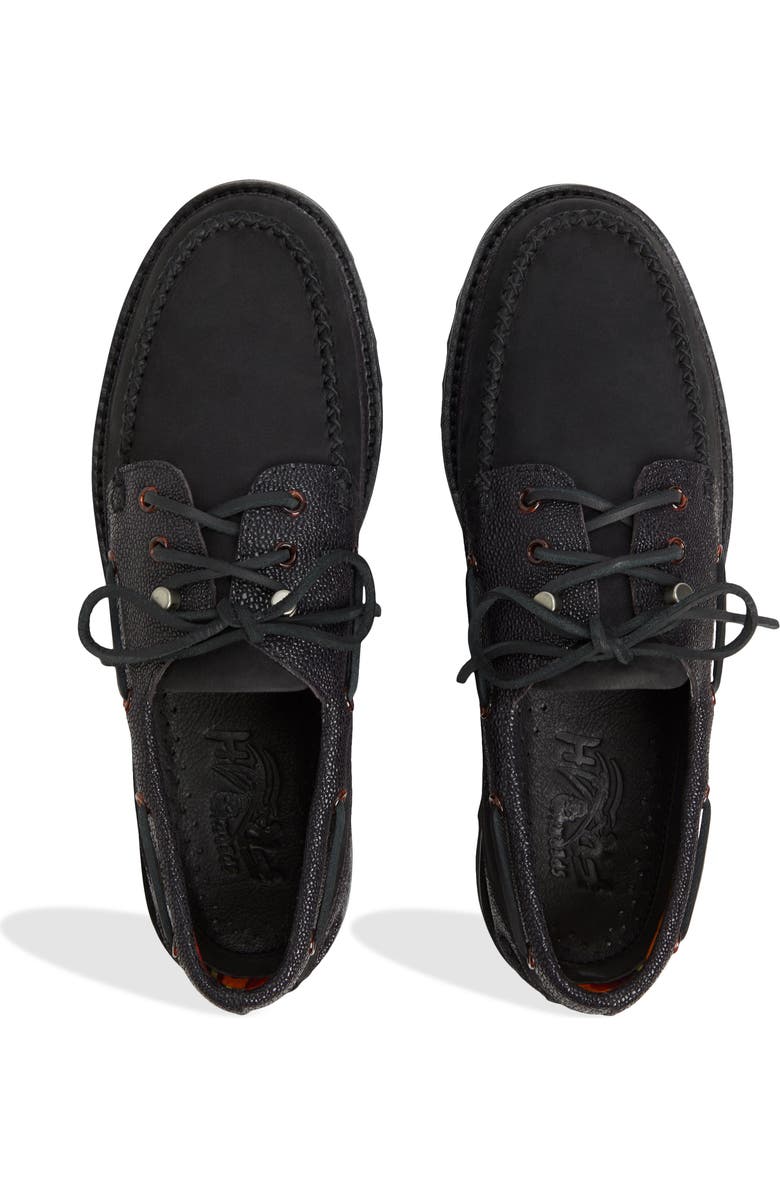 Sperry Authentic Original<sup>™</sup> 3-Eye Lug Sole Boat Shoe, Alternate, color, Black