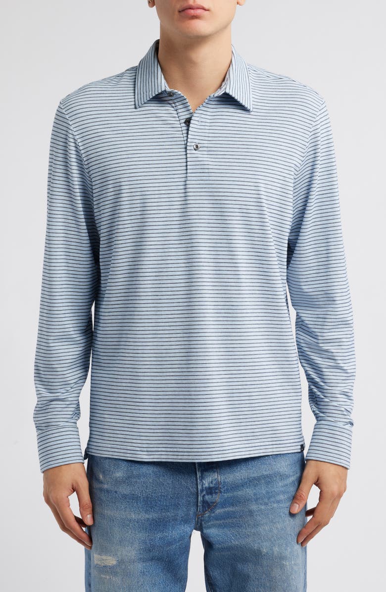 Faherty Movement Stripe Long Sleeve Polo, Main, color, 