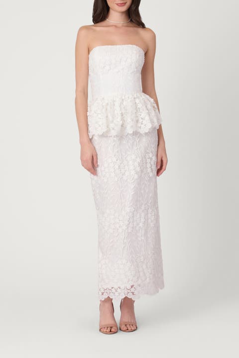 Vine Embroidered Mesh Midnight Lotus Dress