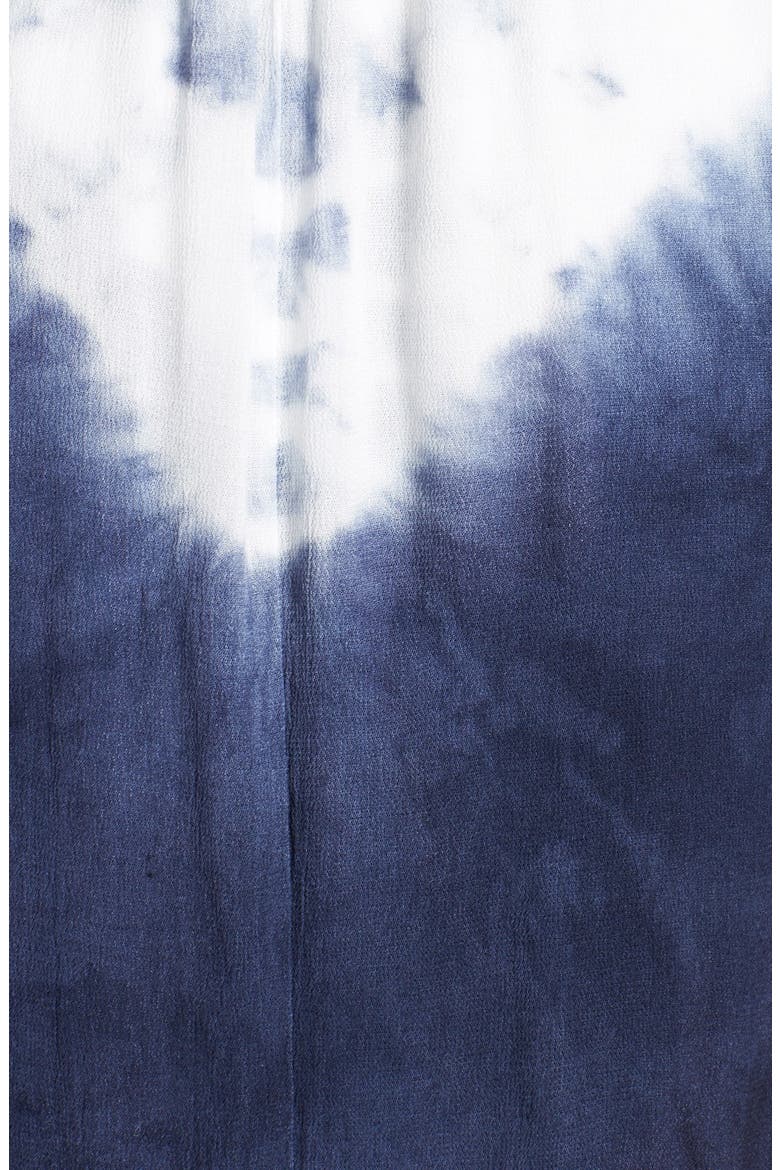 Tie Dye Off Shoulder Maxi Dress, Alternate, color, INDIGO/ WHITE