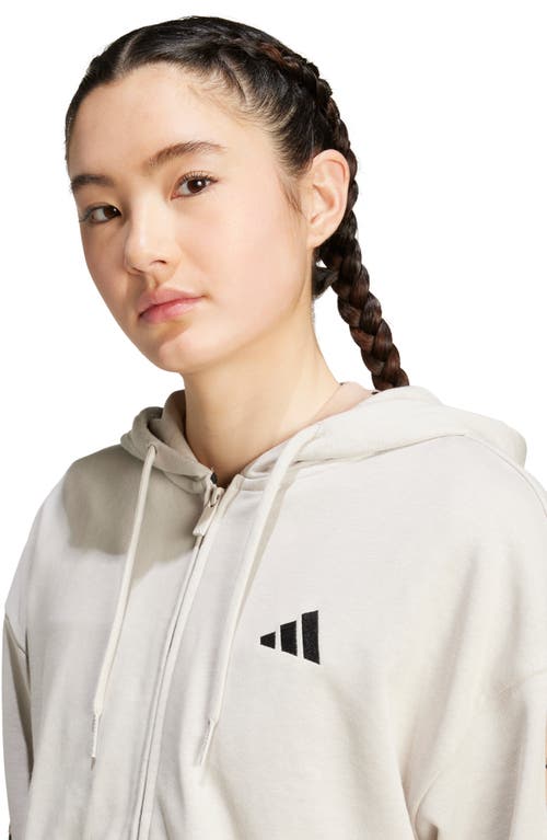 Adidas Originals Adidas 3-stripes Full Zip Hoodie In Gray