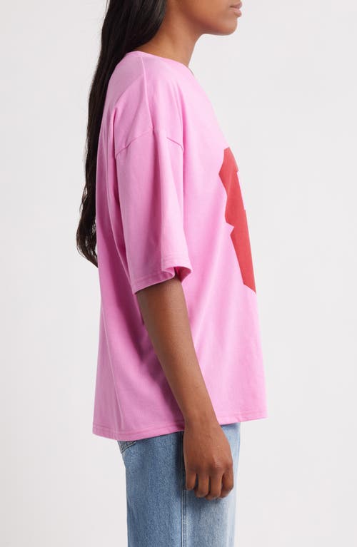 Vinyl Icons 88 Oversize Graphic T-shirt In Pink