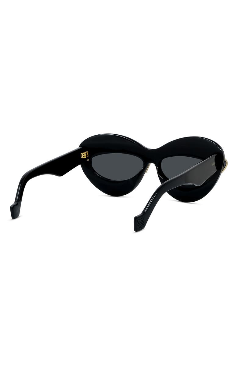 Loewe Double Frame 67mm Oversize Cat Eye Sunglasses, Alternate, color, Shiny Black / Smoke