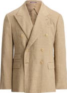 Ralph Lauren Purple Label Glenn Double Breasted Linen, Cotton & Silk Sport Coat
