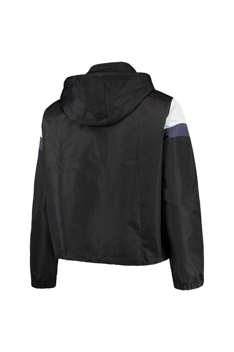 Women's Black/Navy Milwaukee Brewers Plus Size Anorak Quarter-Zip Hoodie, Alternate, color, Black