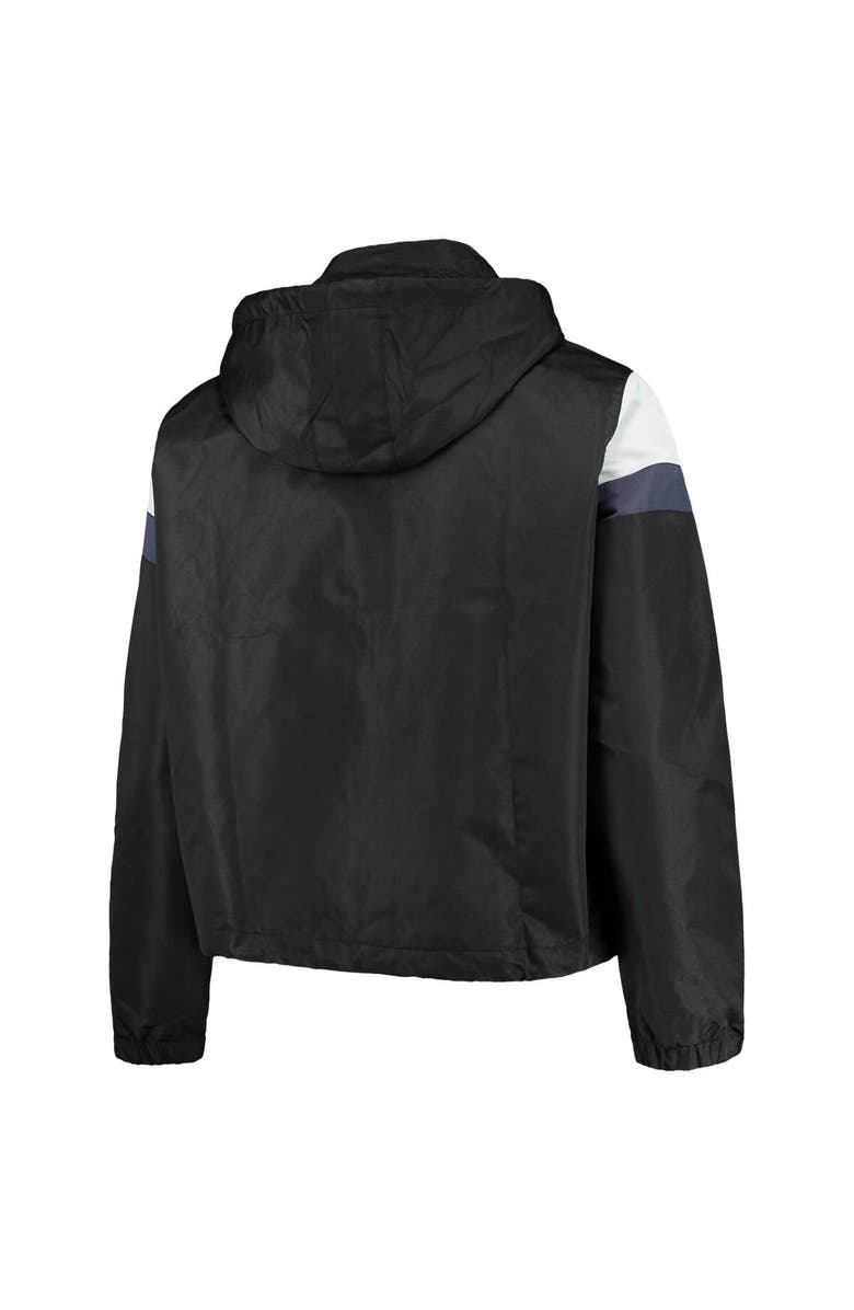 PROFILE Women's Black/Navy Milwaukee Brewers Plus Size Anorak Quarter-Zip Hoodie, Alternate, color,