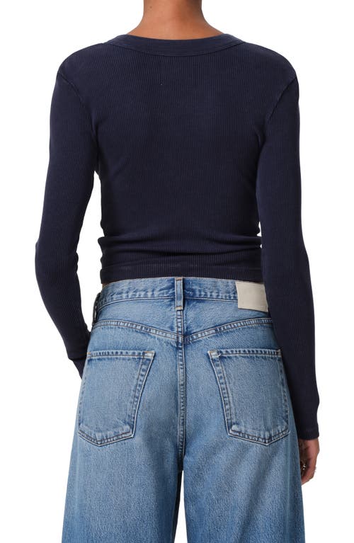 Shop Citizens Of Humanity Varra Long Sleeve Henley In Mineral Navy (dk Nvy Mineral)