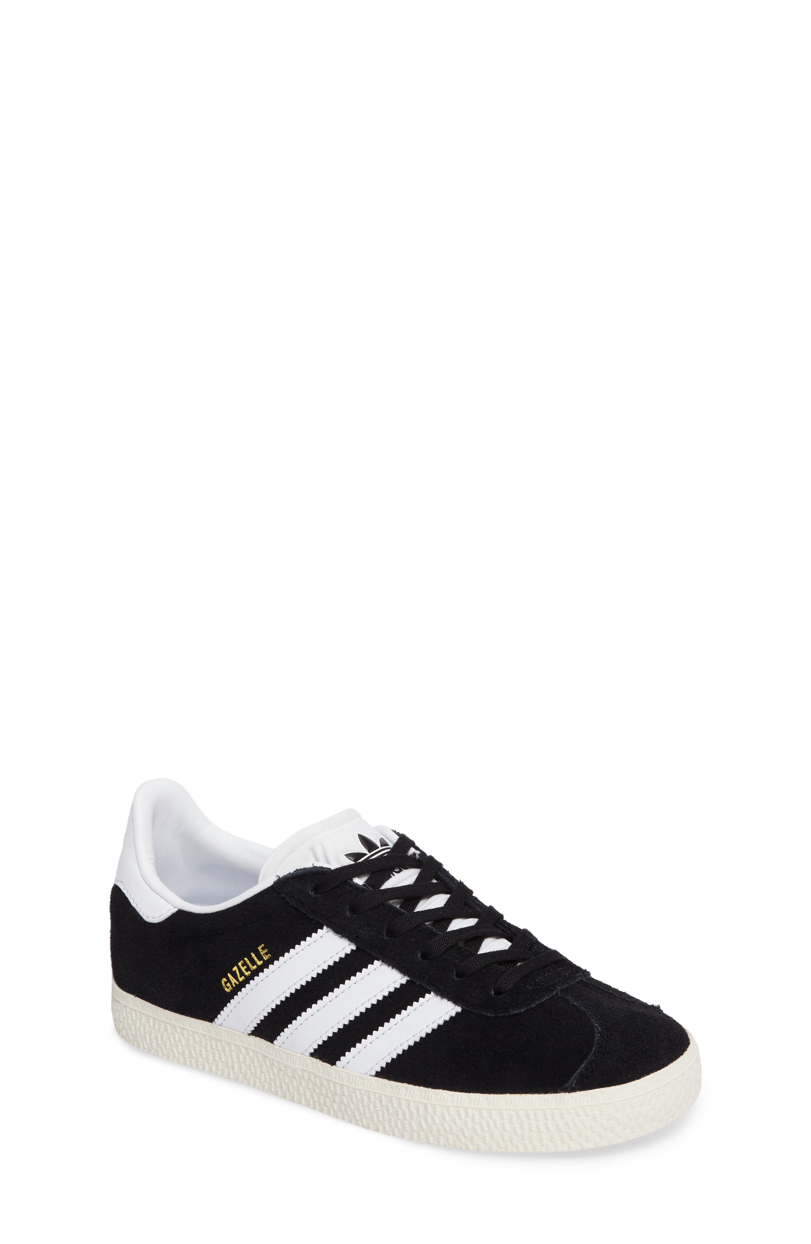adidas Kids' Gazelle Sneaker, Main, color, Core Black/ White/ Gold