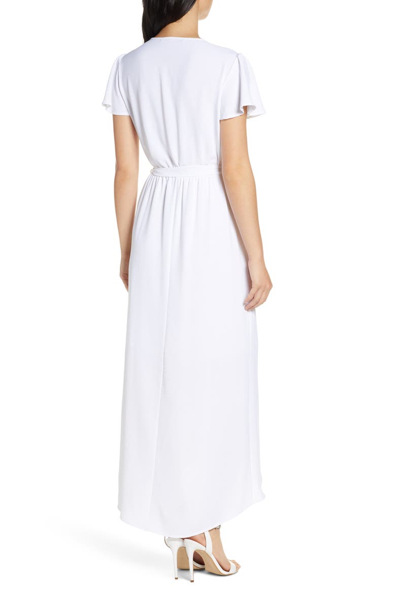 High/Low Faux Wrap Dress, Alternate, color, WHITE