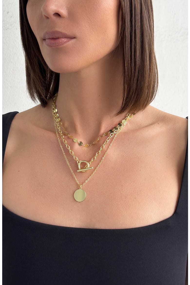 Set of 3 Assorted Chain Necklaces, Alternate, color, GOLD