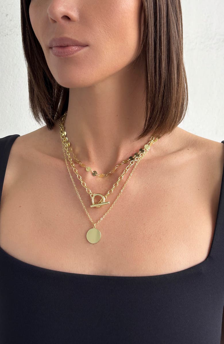 Adornia Set of 3 Assorted Chain Necklaces, Alternate, color, Gold