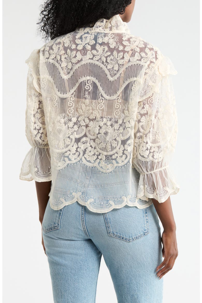 Victorian Lace Button-Up Shirt, Alternate, color, IVORY
