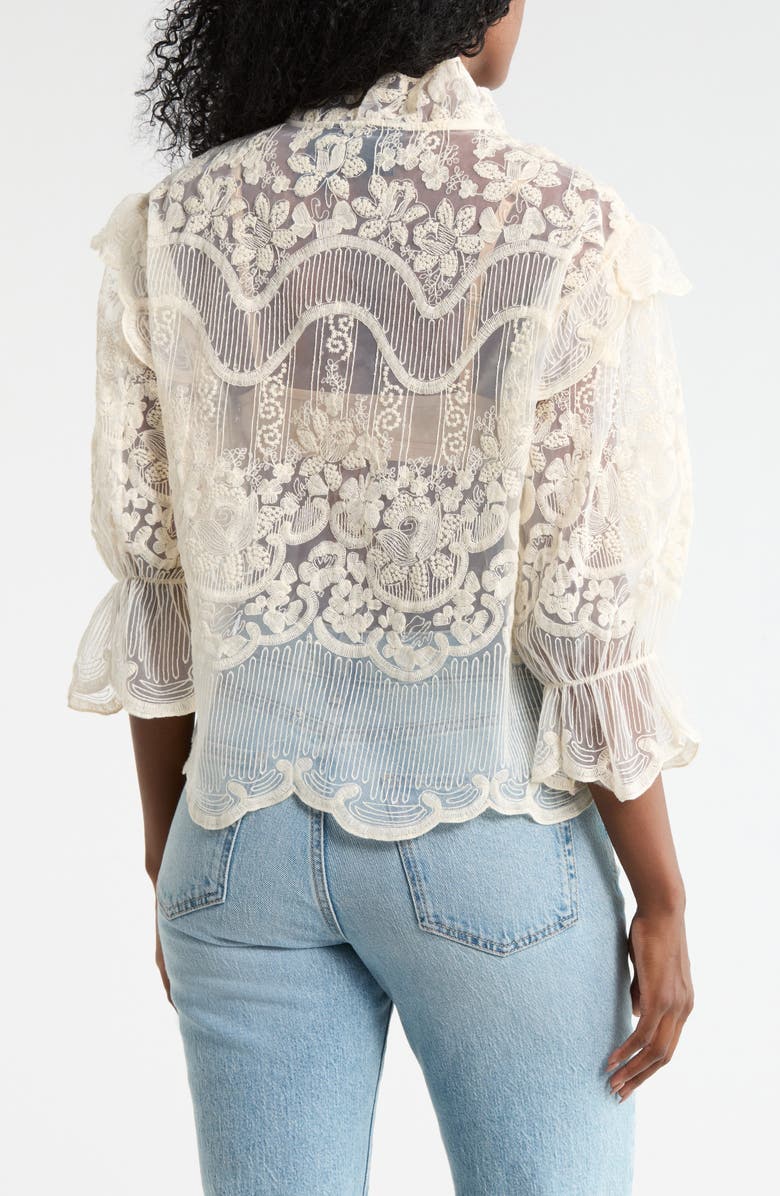 Forgotten Grace Victorian Lace Button-Up Shirt, Alternate, color, Ivory
