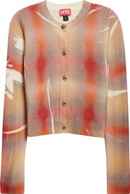 DIESEL® M-Chloty Distorted Check Wool Cardigan