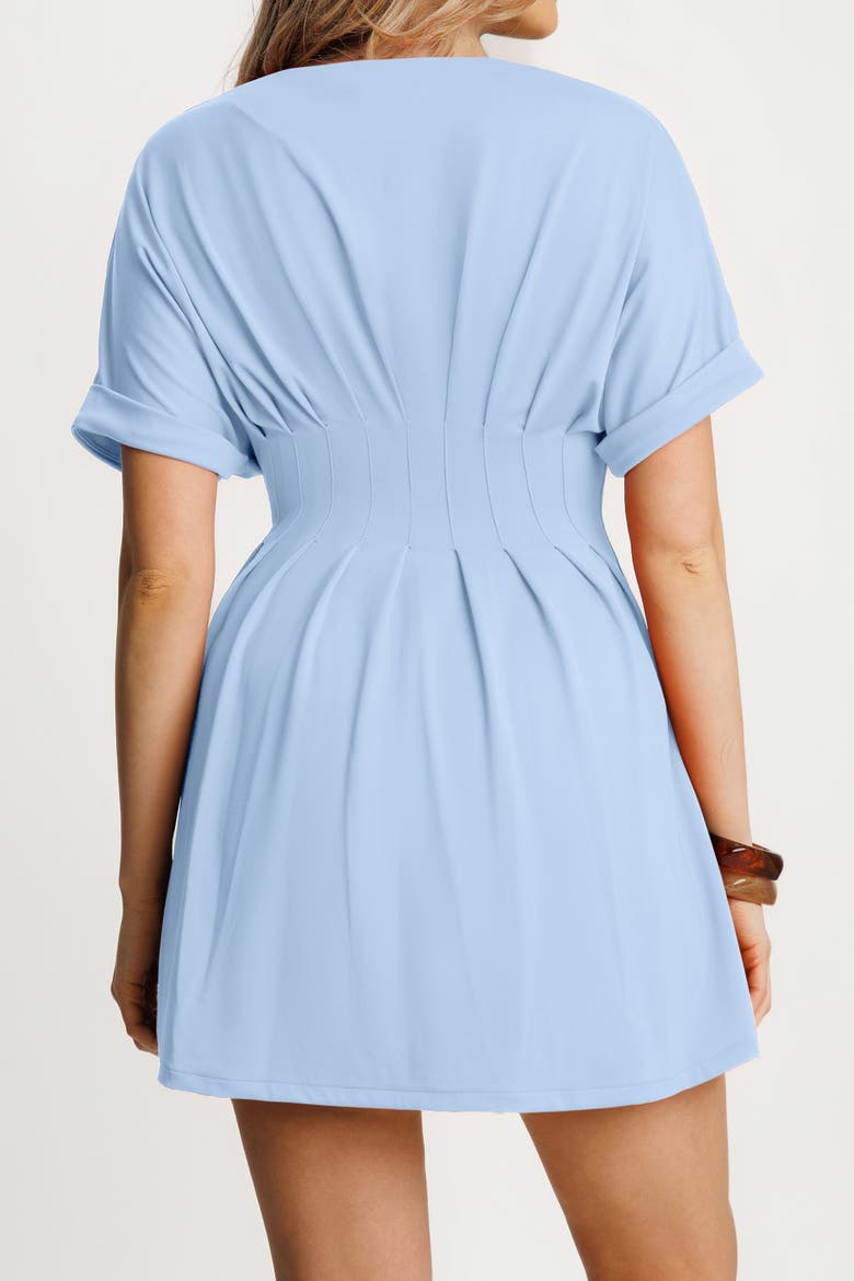 Zip Front Two-Piece Sculpting Mini Dress, Alternate, color, Powder Blue