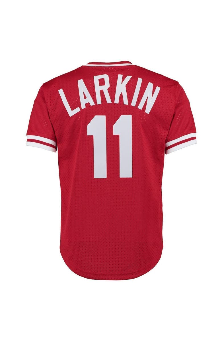 Mitchell & Ness Men's Mitchell & Ness Barry Larkin Red Cincinnati Throwback Reds Cooperstown Mesh Batting Practice Jersey, Alternate, color, Scarlet
