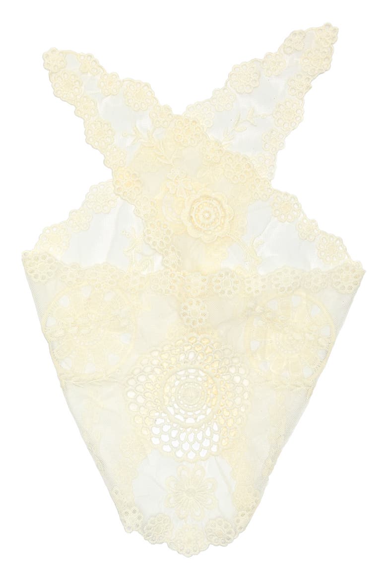 Lace Hair Scarf, Main, color, IVORY