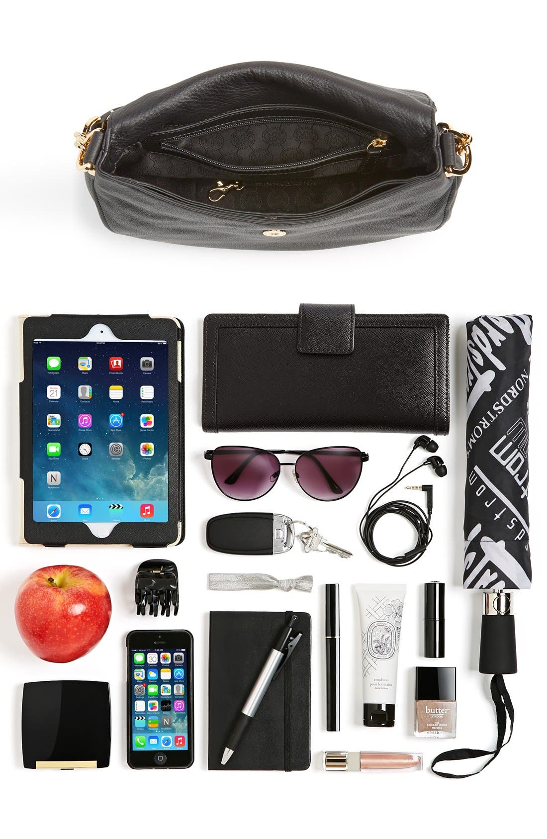 MICHAEL Michael Kors 'Bedford Tassel - Medium' Convertible Leather Shoulder Bag, Alternate, color, 