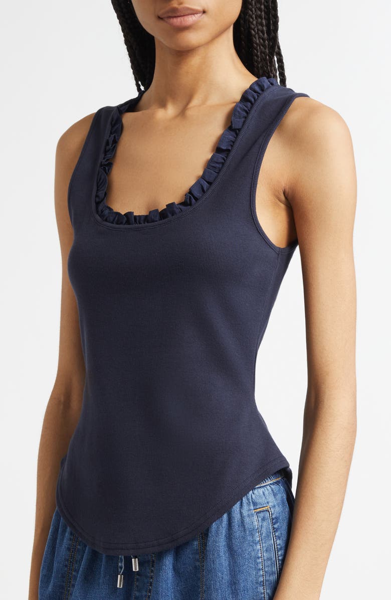 Cinq à Sept Joselle Ruffle Rib Tank, Alternate, color, 