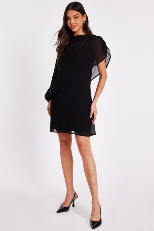 Quiz Chiffon Two-in-one Mini Dress In Black